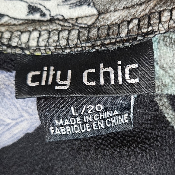 City Chic Floral Off the Shoulder Jumpsuit Elastic Waist size L/20 - Picture 8 of 9